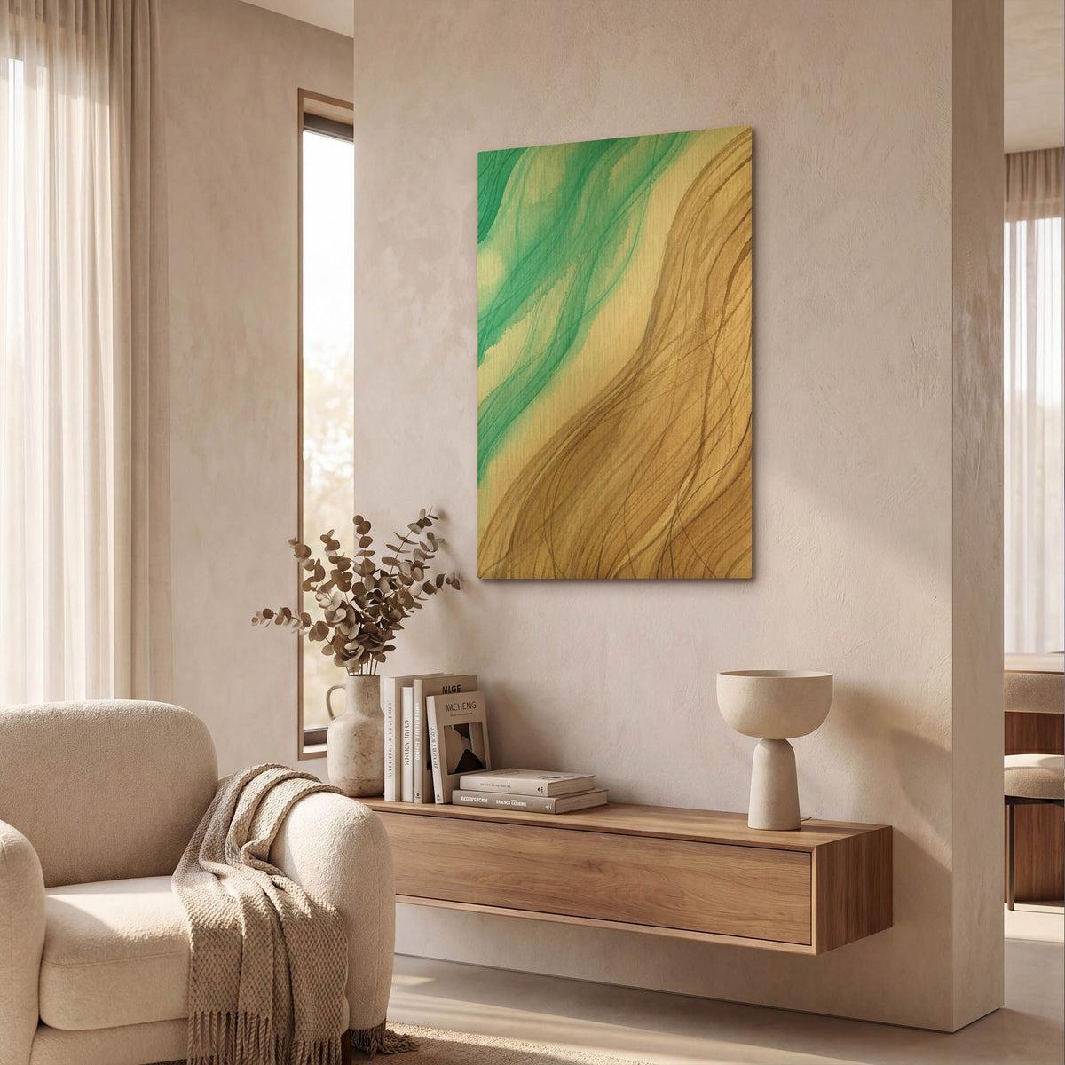 'Coastal Vibes 3' By Brett Blumenthal Gold Metal Wall Art