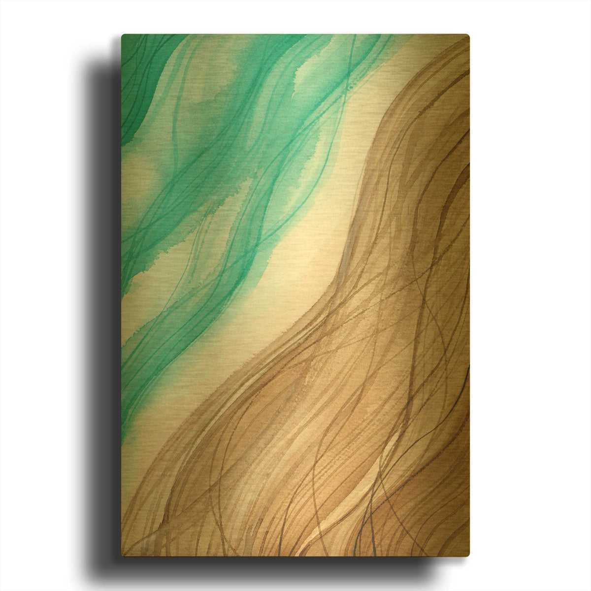 'Coastal Vibes 3' By Brett Blumenthal Gold Metal Wall Art
