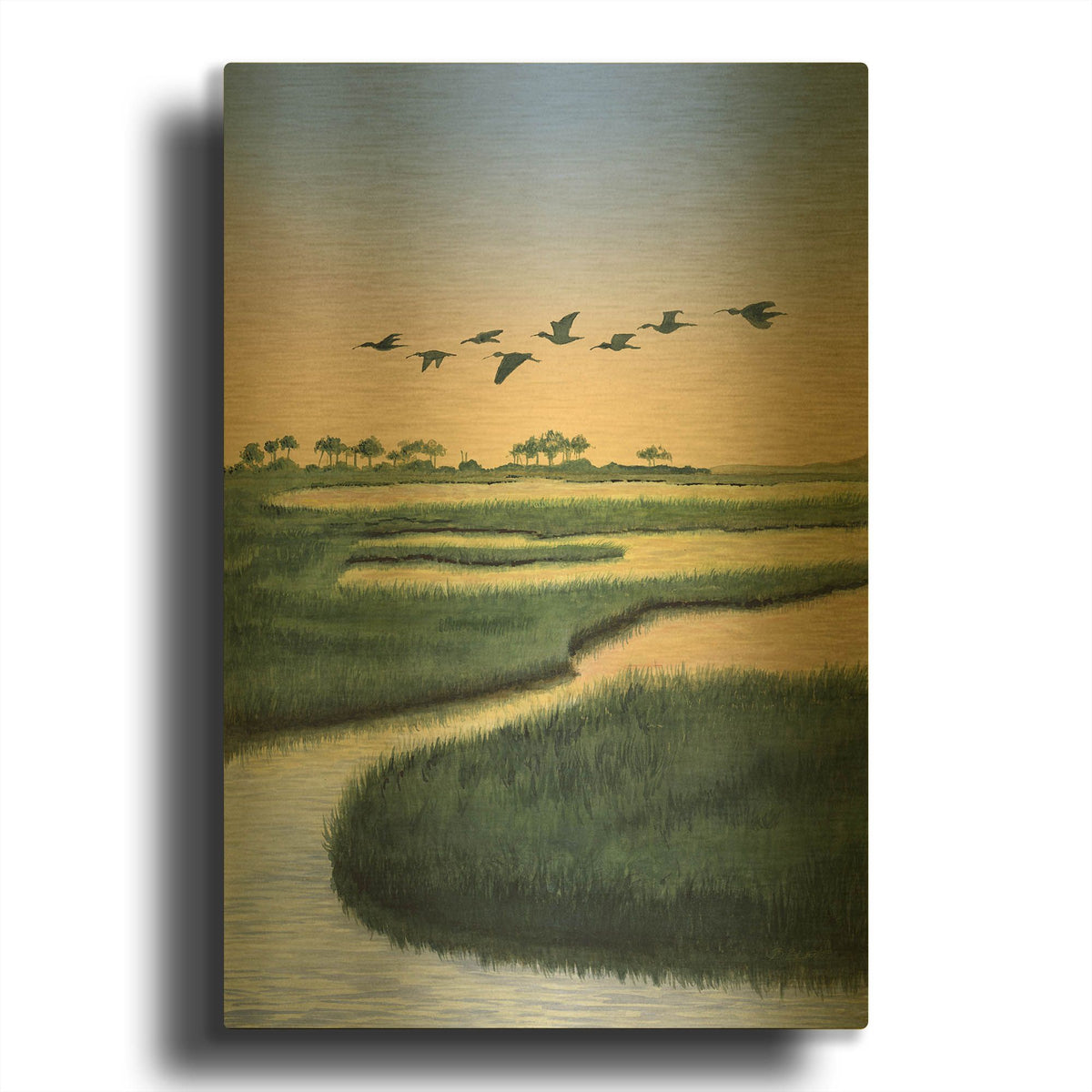 'Everglades' By Brett Blumenthal Gold Metal Wall Art