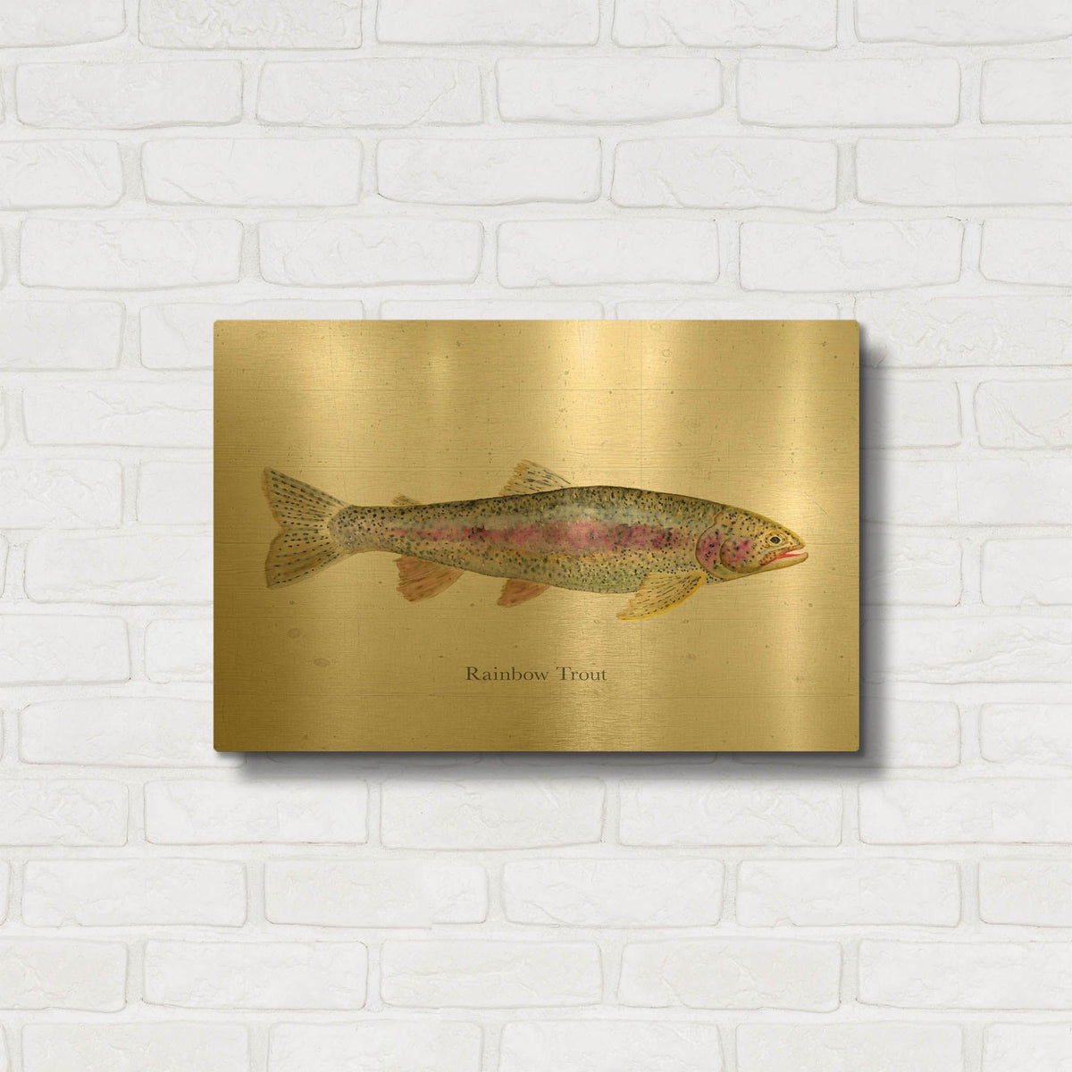 'Fishful Thinking 3' By Brett Blumenthal Gold Metal Wall Art