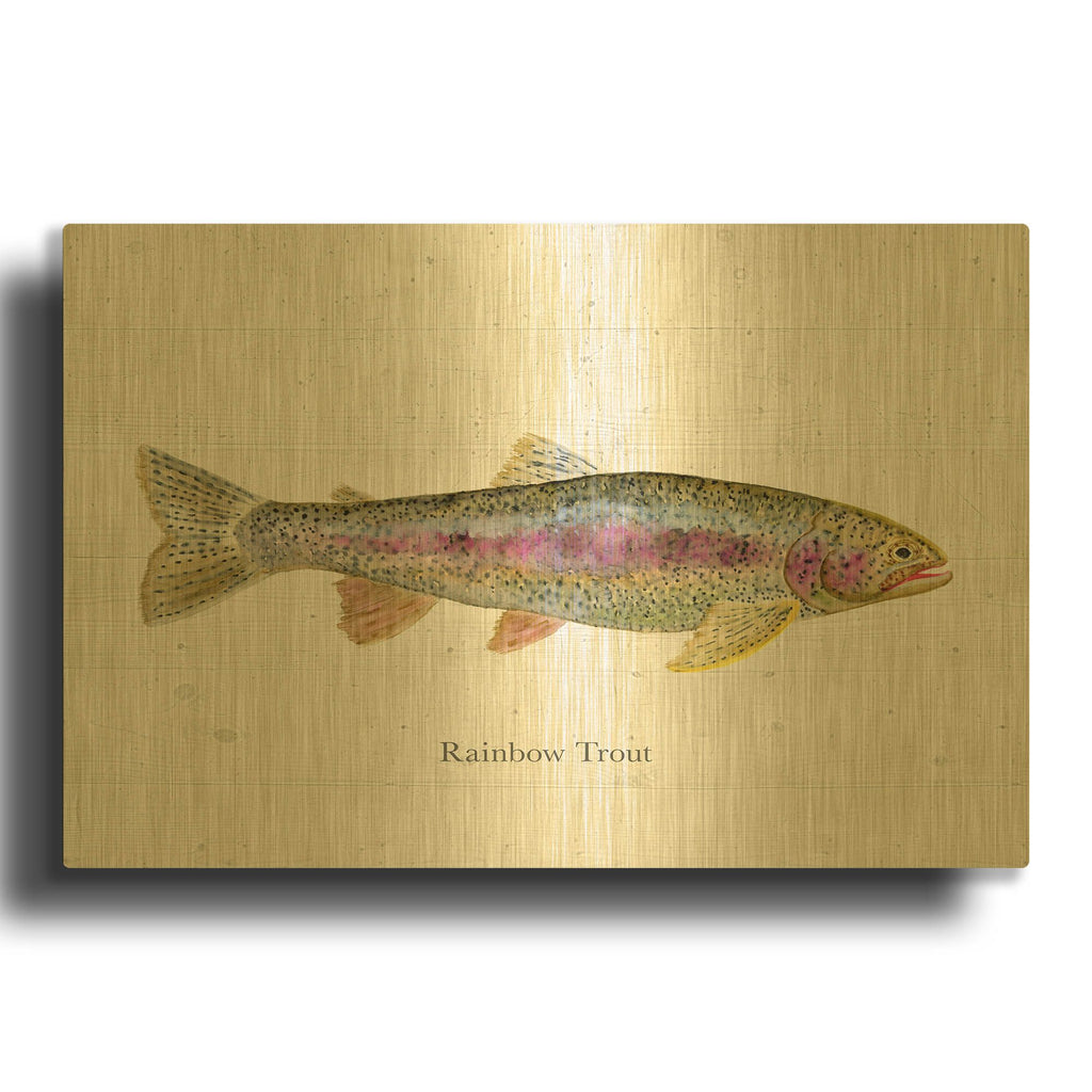 'Fishful Thinking 3' By Brett Blumenthal Gold Metal Wall Art