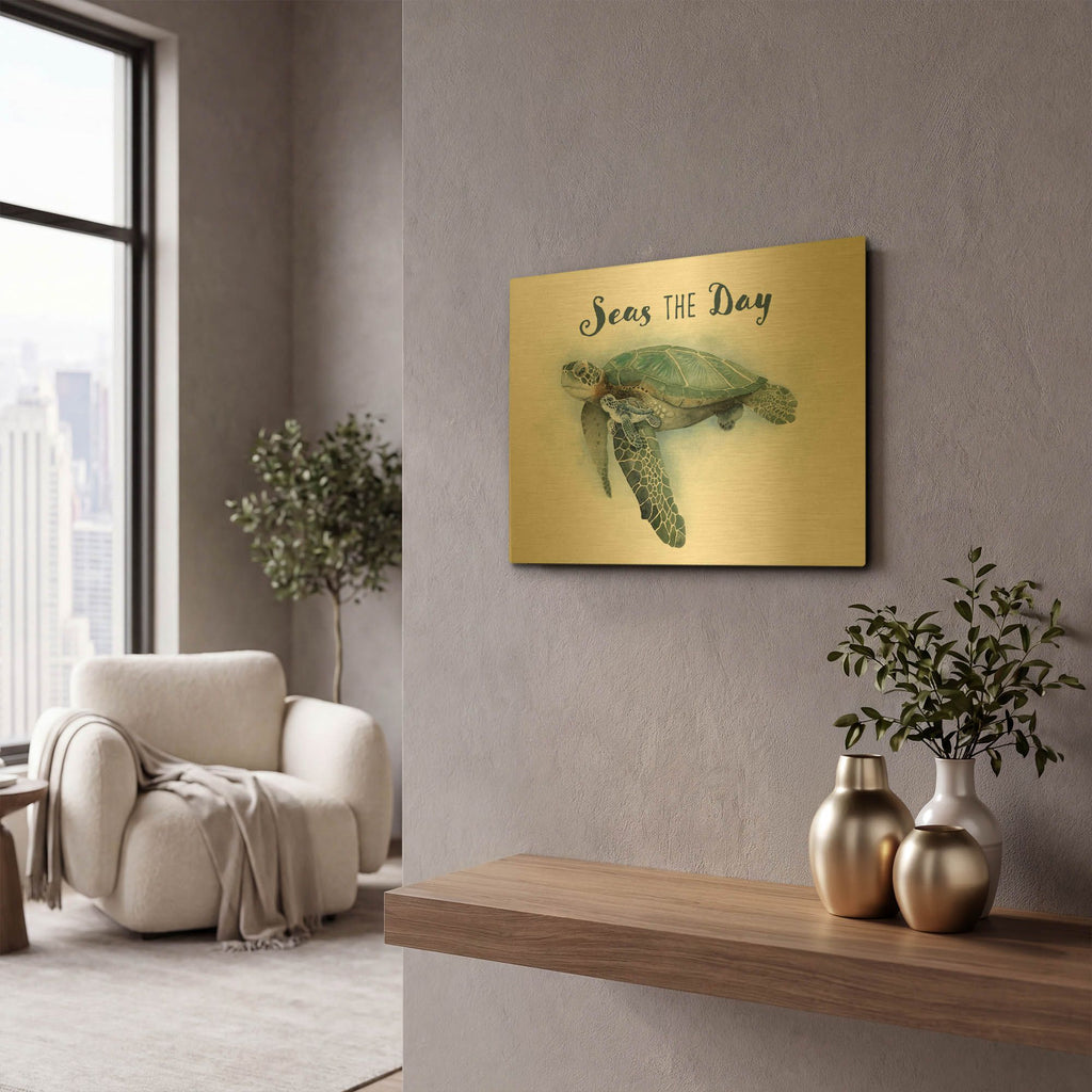 'For The Love Of The Sea 1' By Brett Blumenthal Gold Metal Wall Art