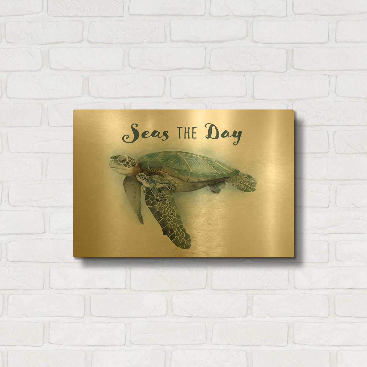 'For The Love Of The Sea 1' By Brett Blumenthal Gold Metal Wall Art