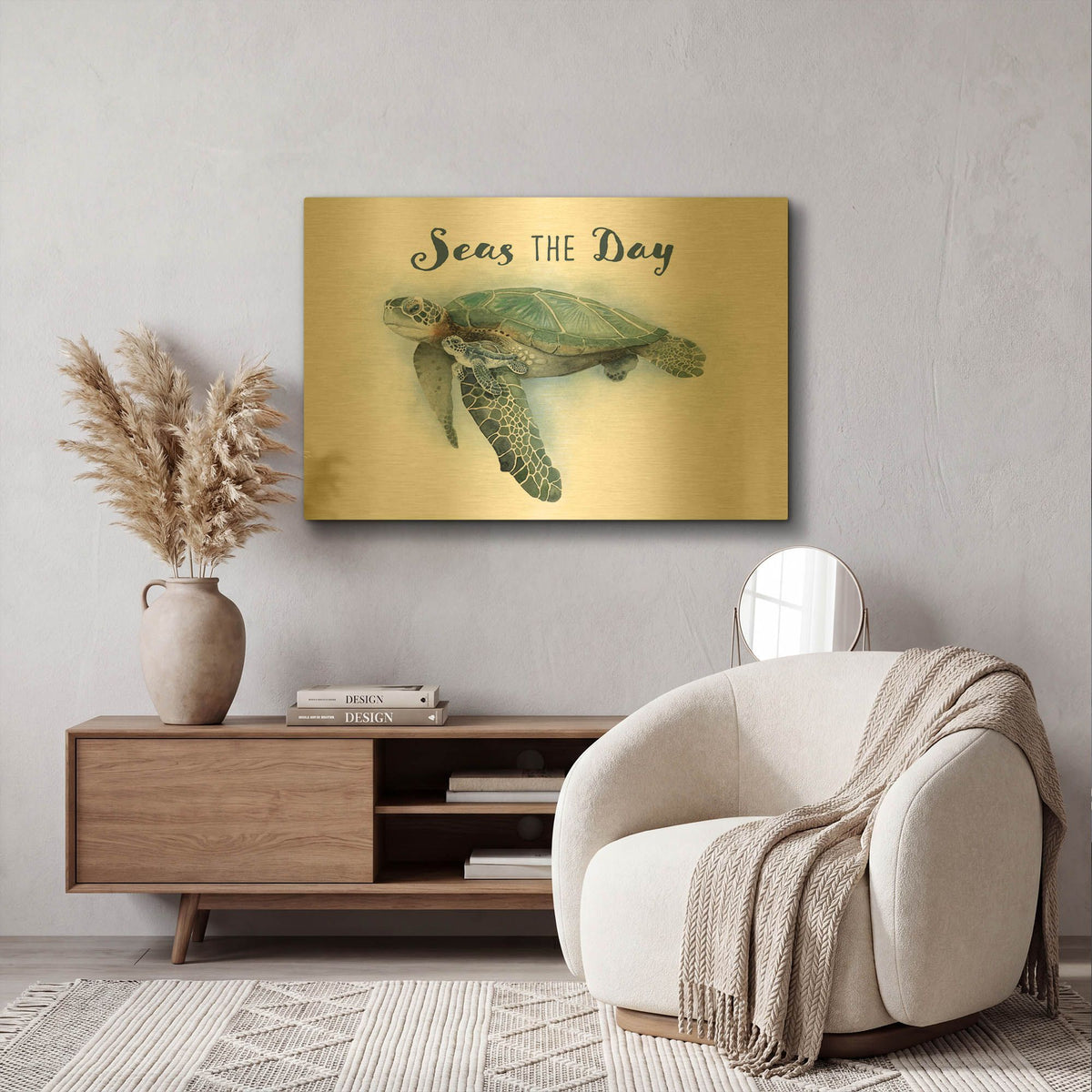 'For The Love Of The Sea 1' By Brett Blumenthal Gold Metal Wall Art