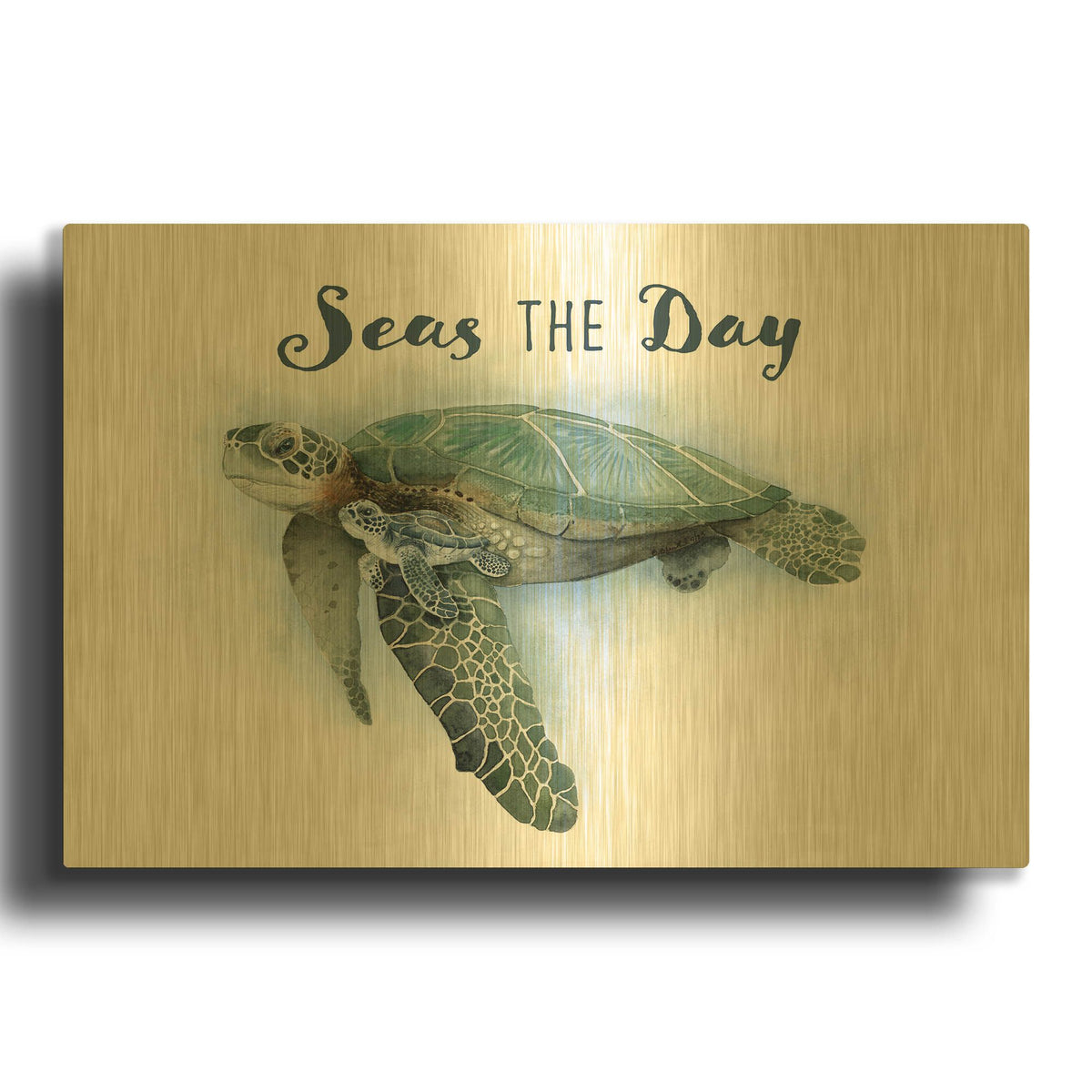 'For The Love Of The Sea 1' By Brett Blumenthal Gold Metal Wall Art