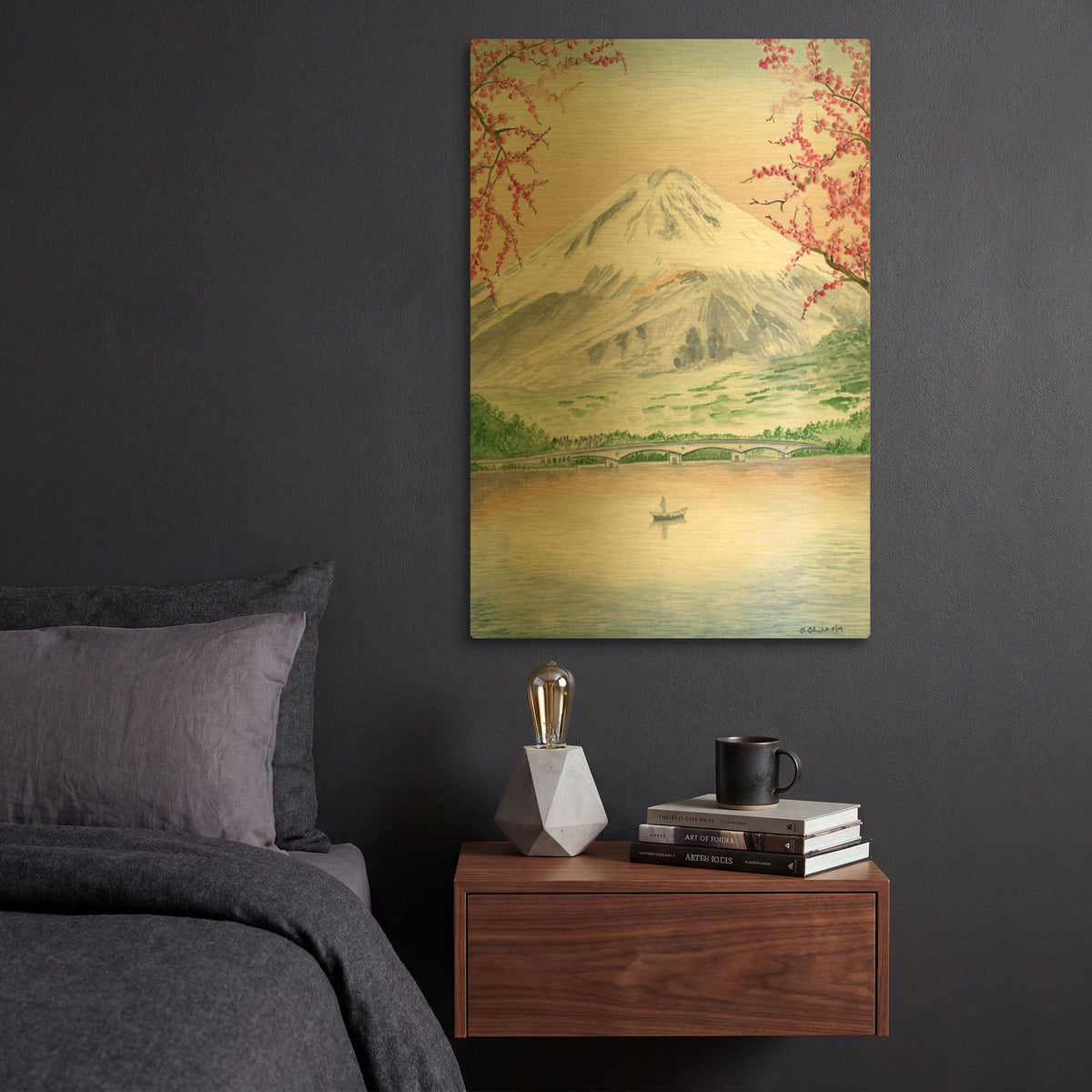 'Fuji-Hakone-Izu' By Brett Blumenthal Gold Metal Wall Art