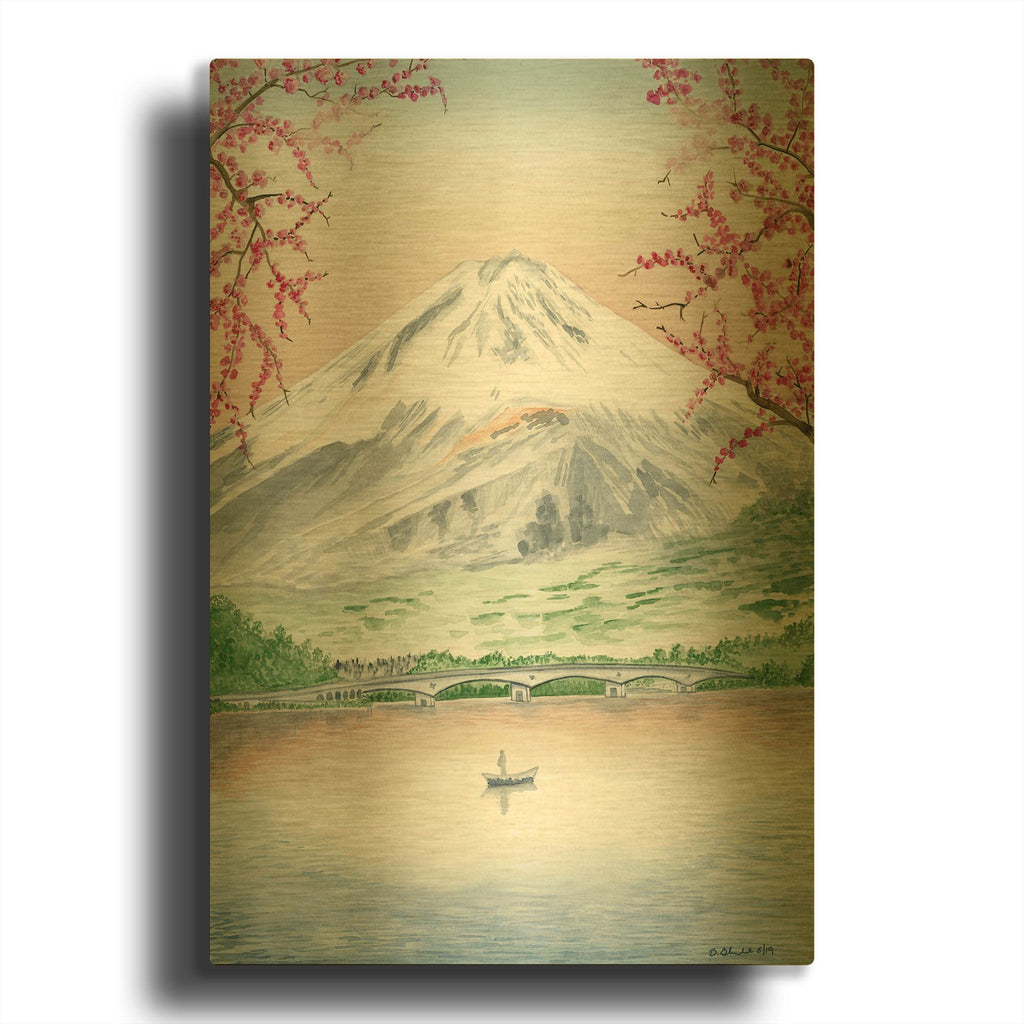 'Fuji-Hakone-Izu' By Brett Blumenthal Gold Metal Wall Art