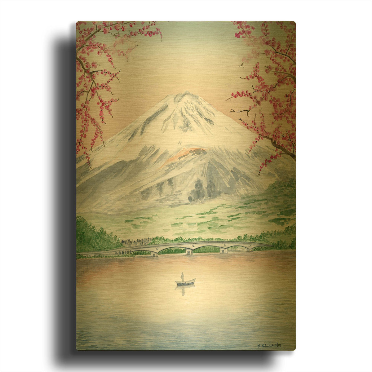 'Fuji-Hakone-Izu' By Brett Blumenthal Gold Metal Wall Art