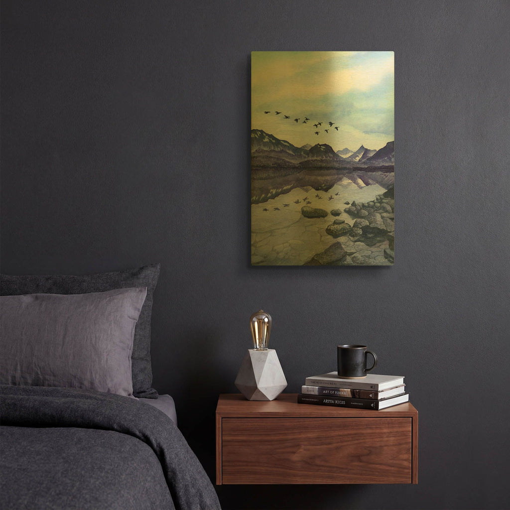 'Glacier 2' By Brett Blumenthal Gold Metal Wall Art