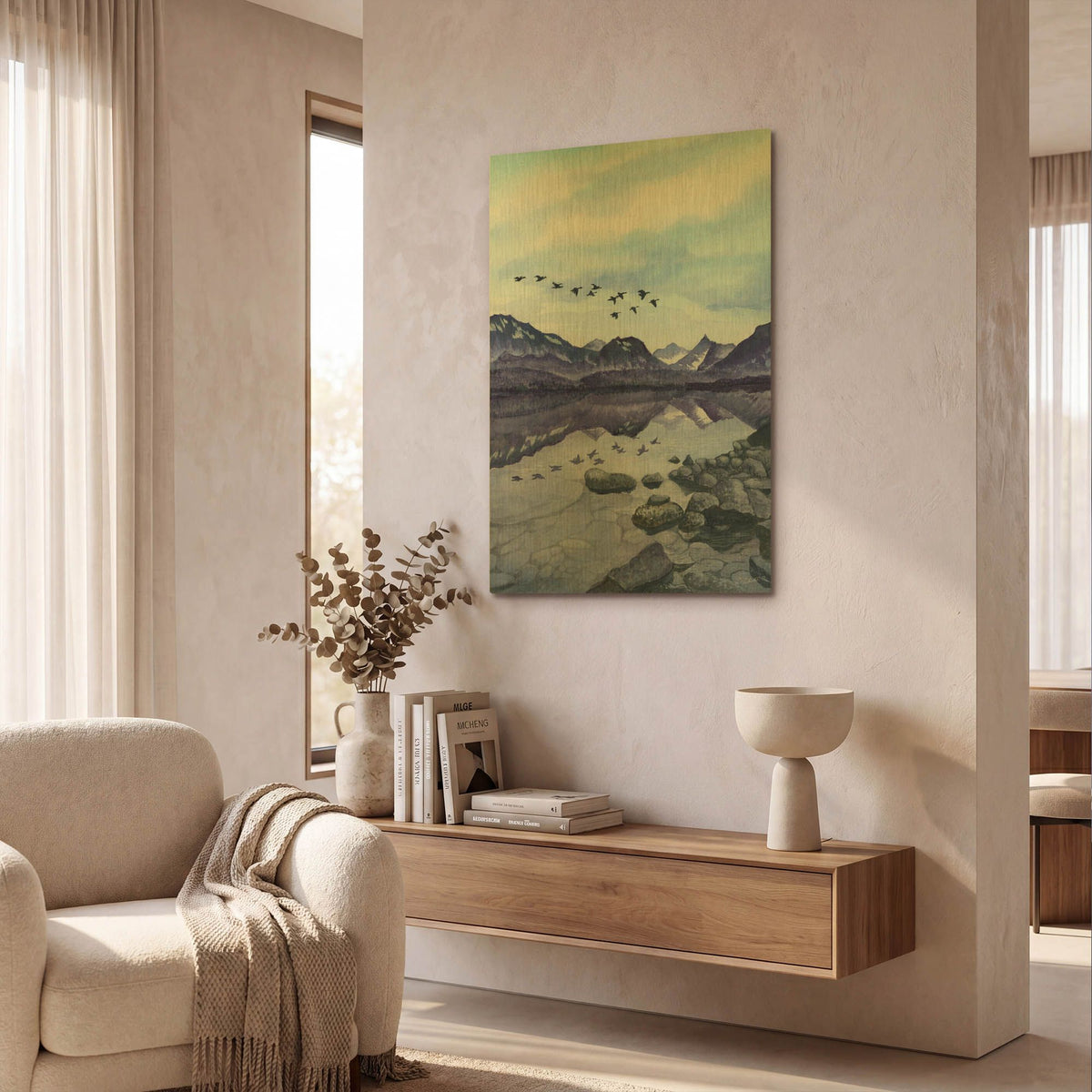 'Glacier 2' By Brett Blumenthal Gold Metal Wall Art