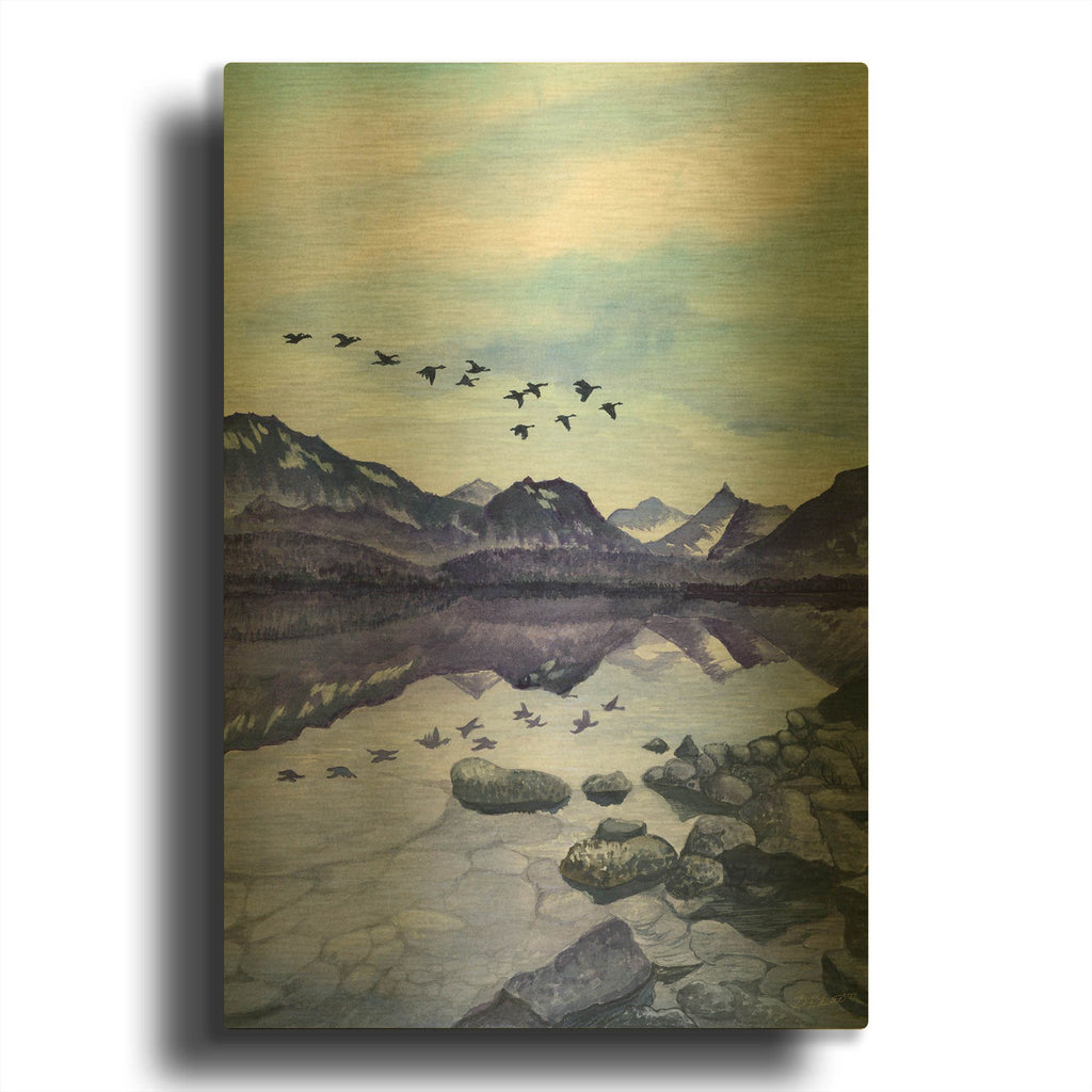 'Glacier 2' By Brett Blumenthal Gold Metal Wall Art