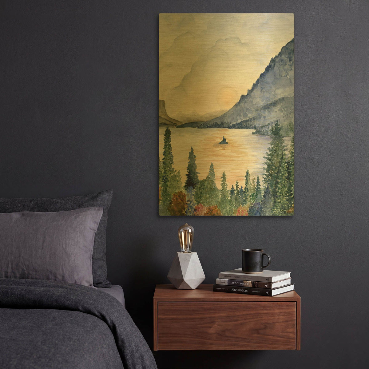'Glacier' By Brett Blumenthal Gold Metal Wall Art