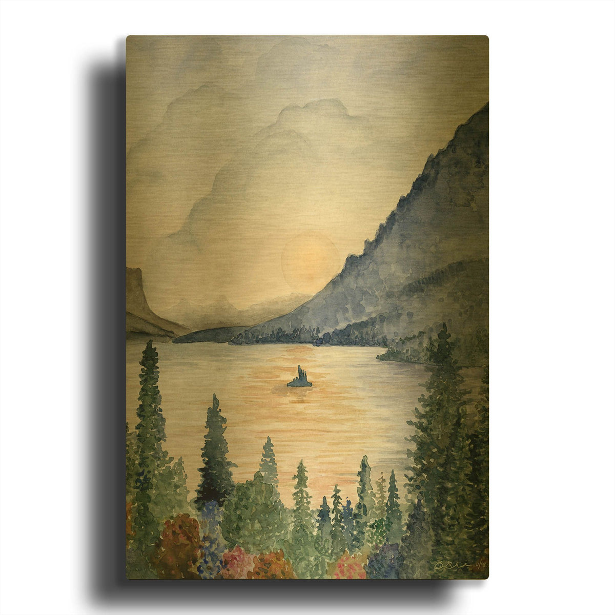 'Glacier' By Brett Blumenthal Gold Metal Wall Art