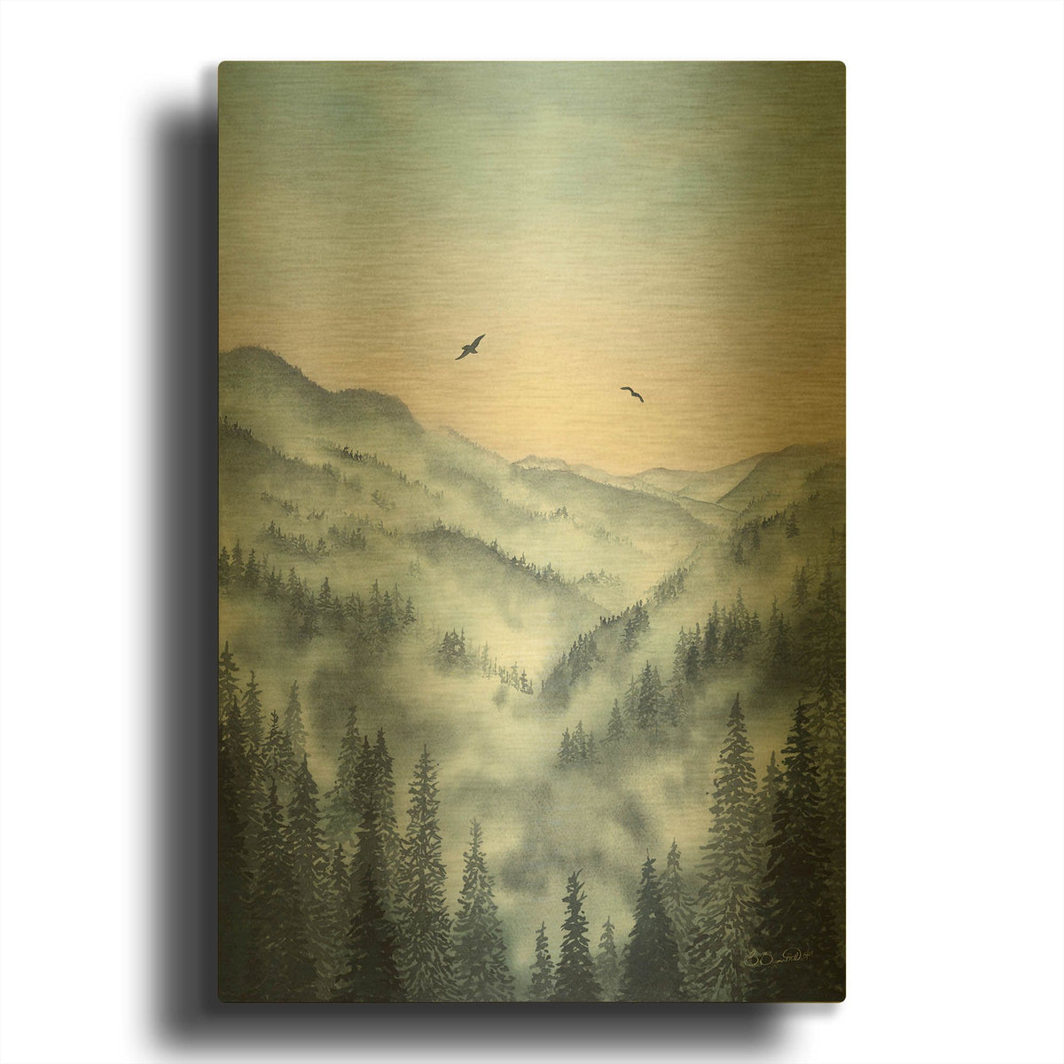'Great Smoky Mountains' By Brett Blumenthal Gold Metal Wall Art