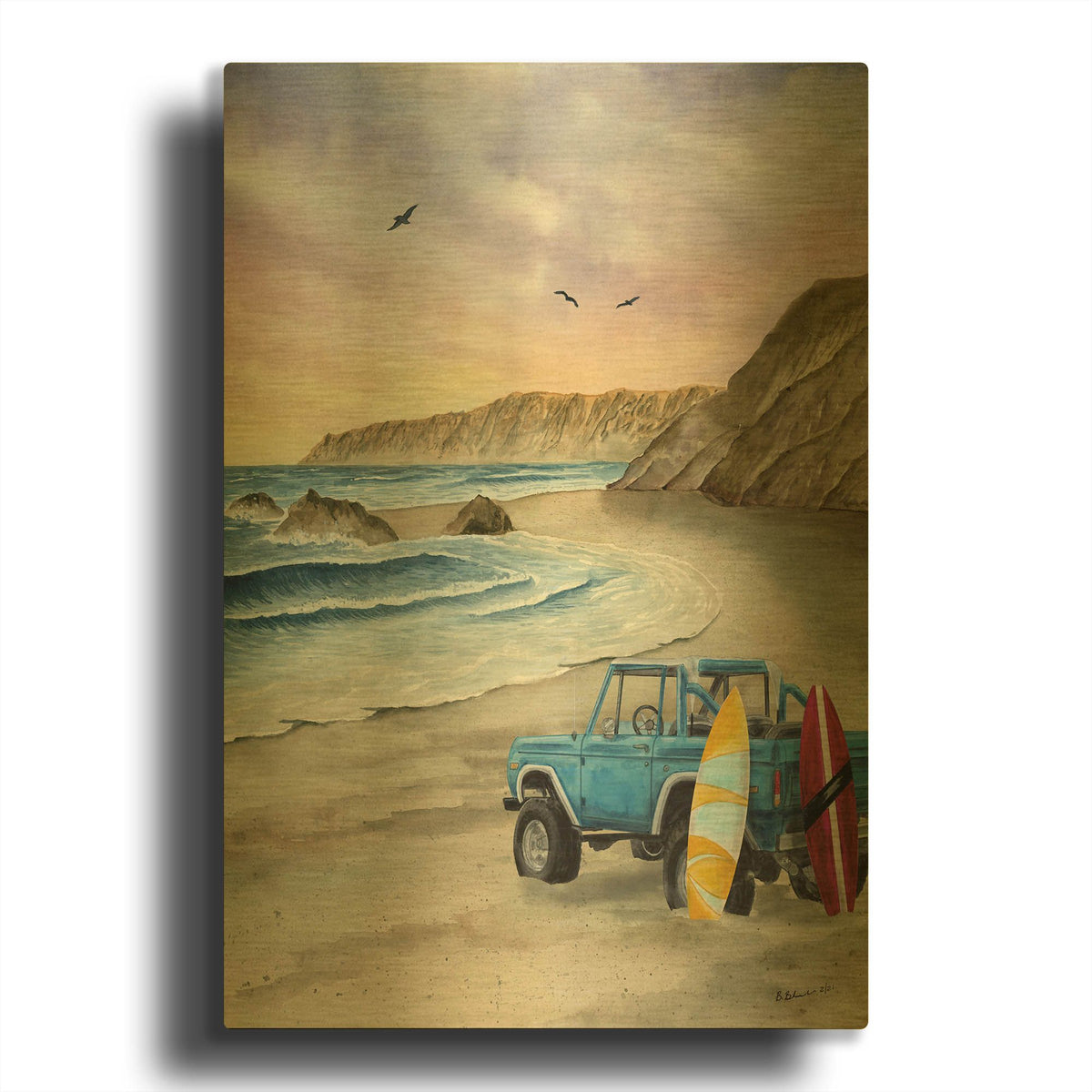 'Laguna Beach' By Brett Blumenthal Gold Metal Wall Art