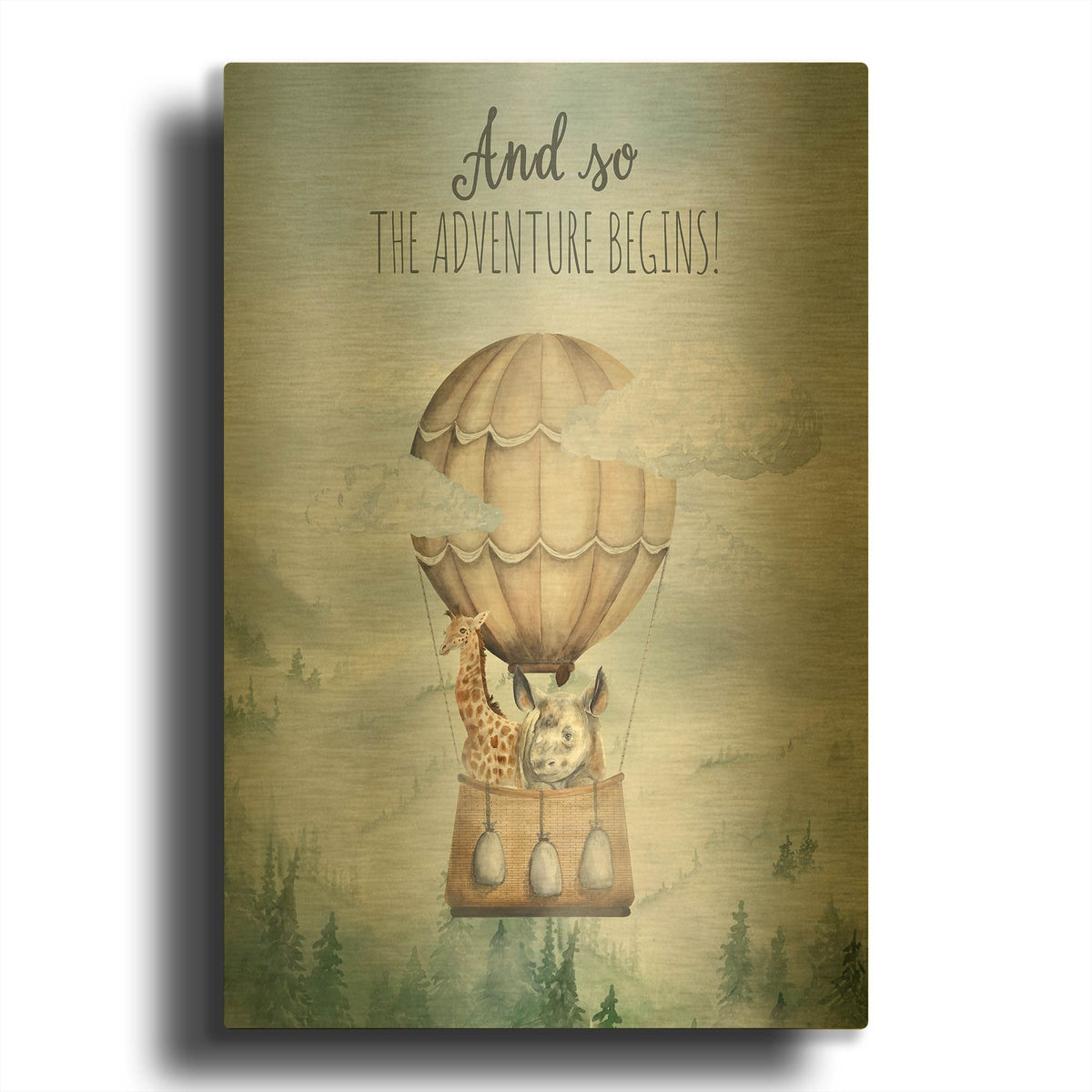 'Let's Go On An Adventure 1' By Brett Blumenthal Gold Metal Wall Art