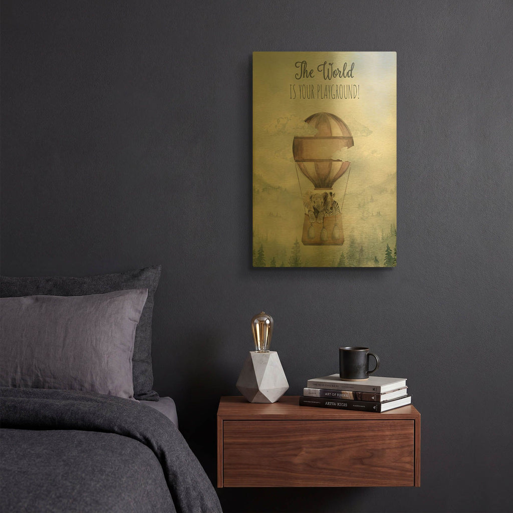 'Let's Go On An Adventure 4' By Brett Blumenthal Gold Metal Wall Art