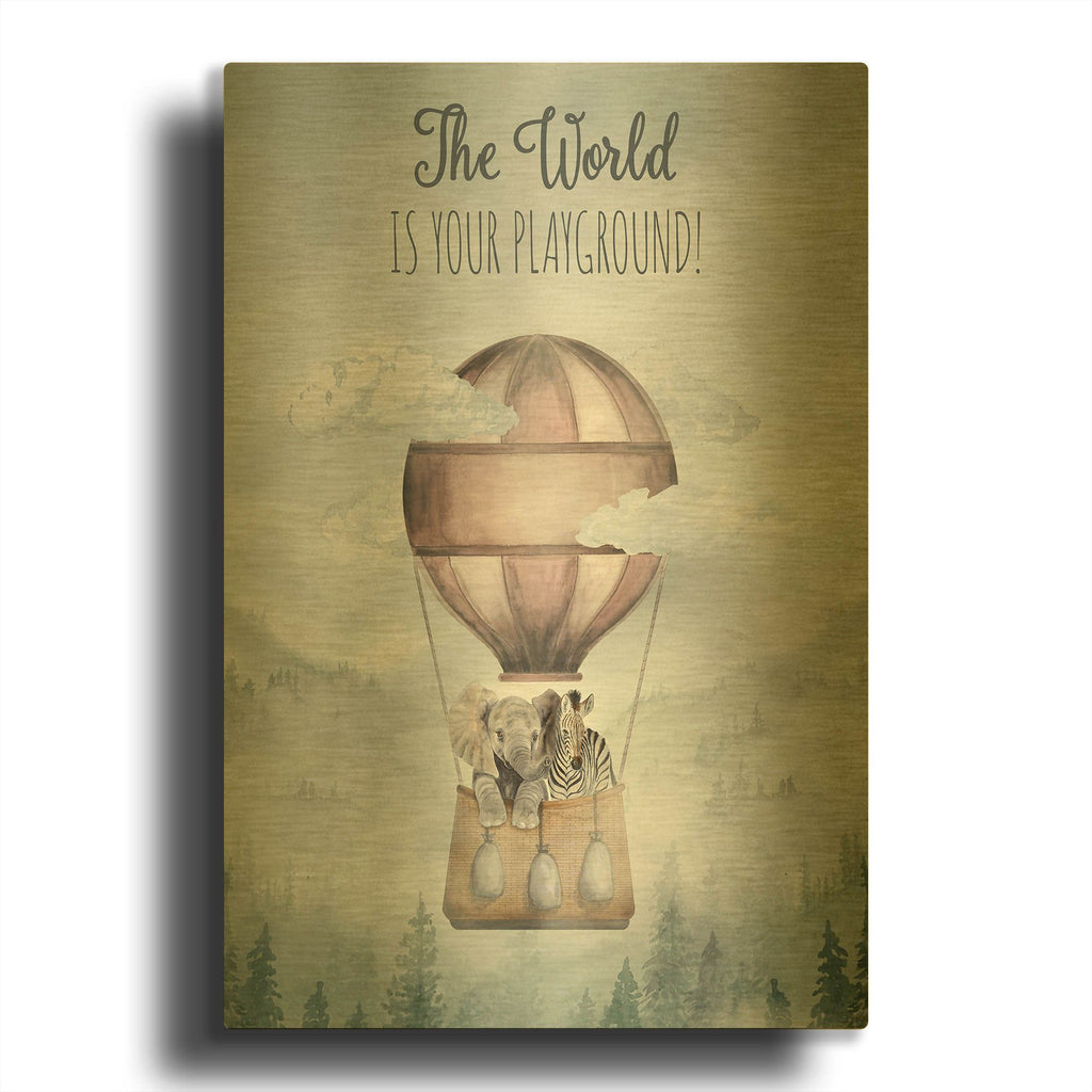 'Let's Go On An Adventure 4' By Brett Blumenthal Gold Metal Wall Art