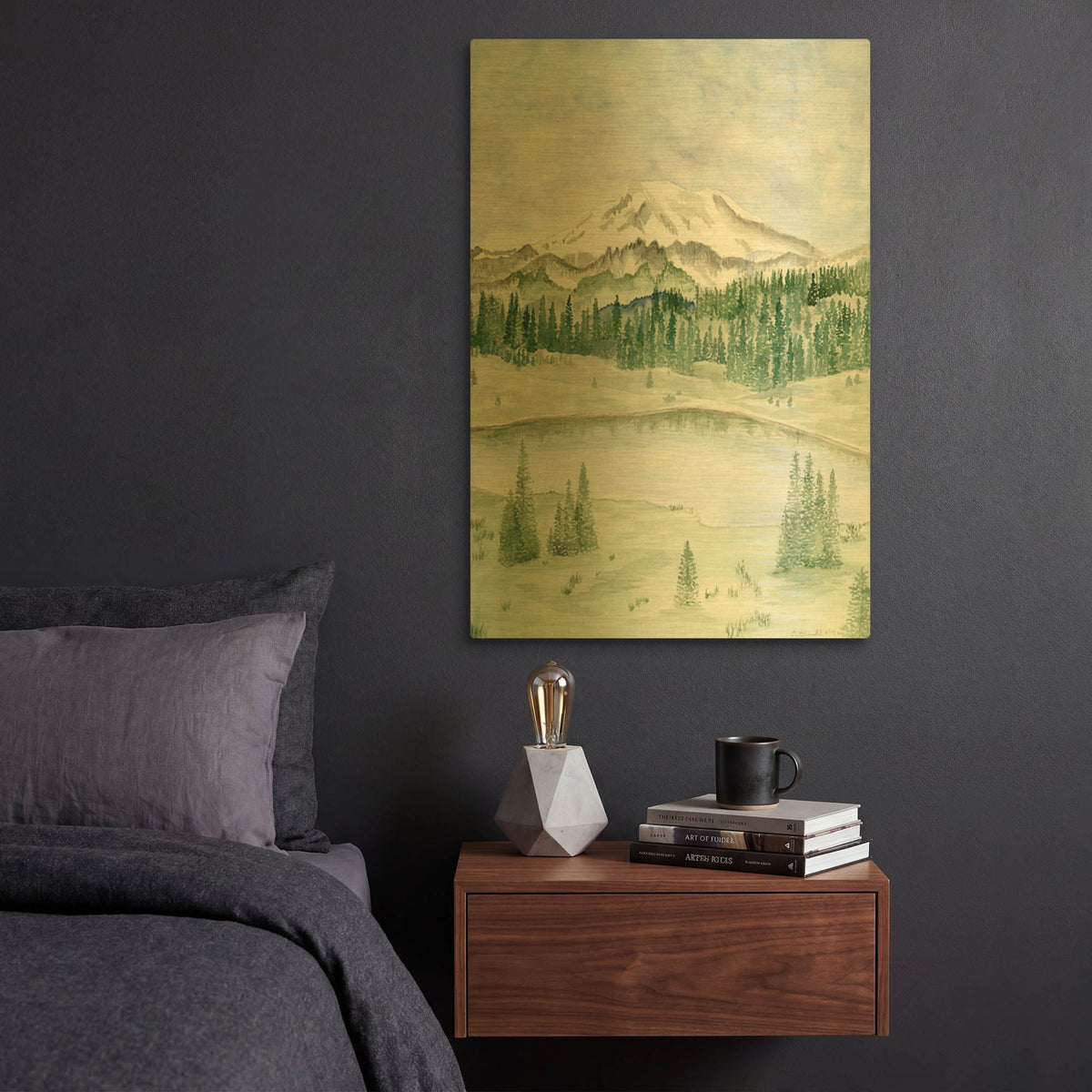 'Mount Rainier' By Brett Blumenthal Gold Metal Wall Art