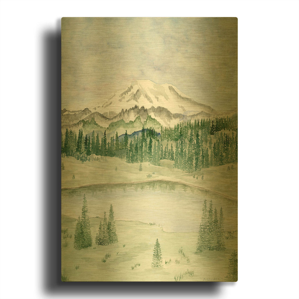 'Mount Rainier' By Brett Blumenthal Gold Metal Wall Art