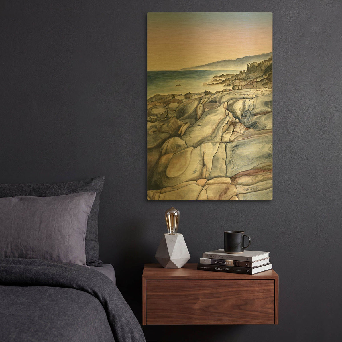 'Salt Point' By Brett Blumenthal Gold Metal Wall Art