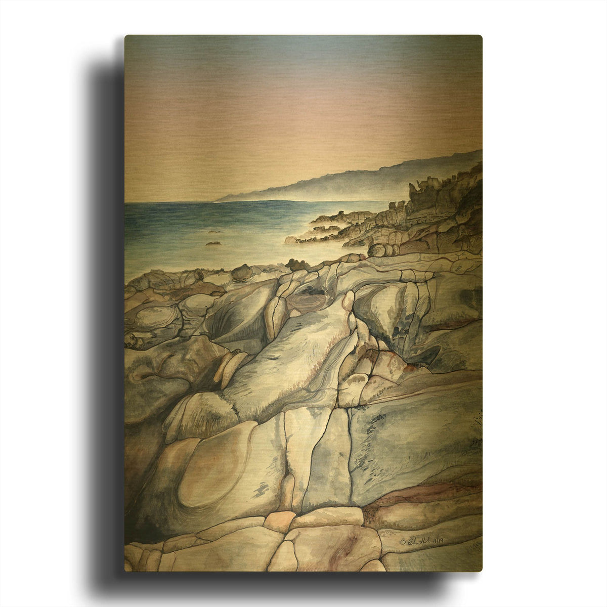 'Salt Point' By Brett Blumenthal Gold Metal Wall Art
