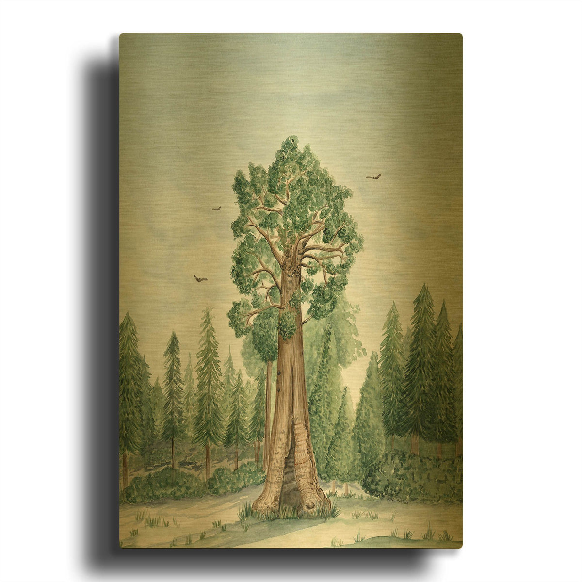 'Sequoia' By Brett Blumenthal Gold Metal Wall Art