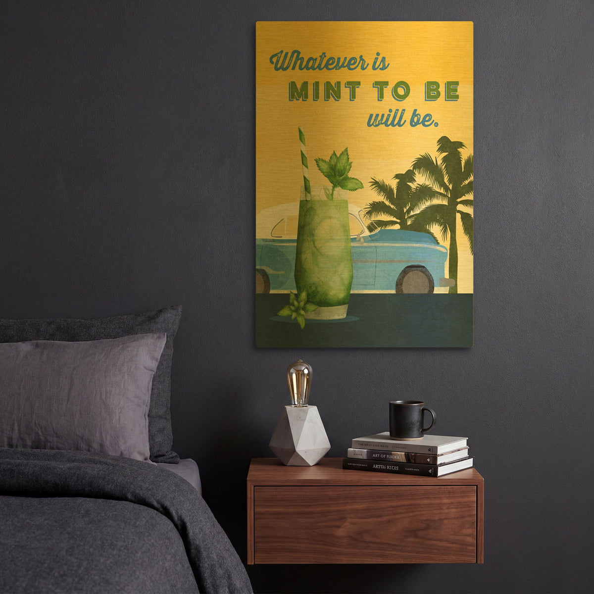 'Tropical Cocktails 2' By Brett Blumenthal Gold Metal Wall Art