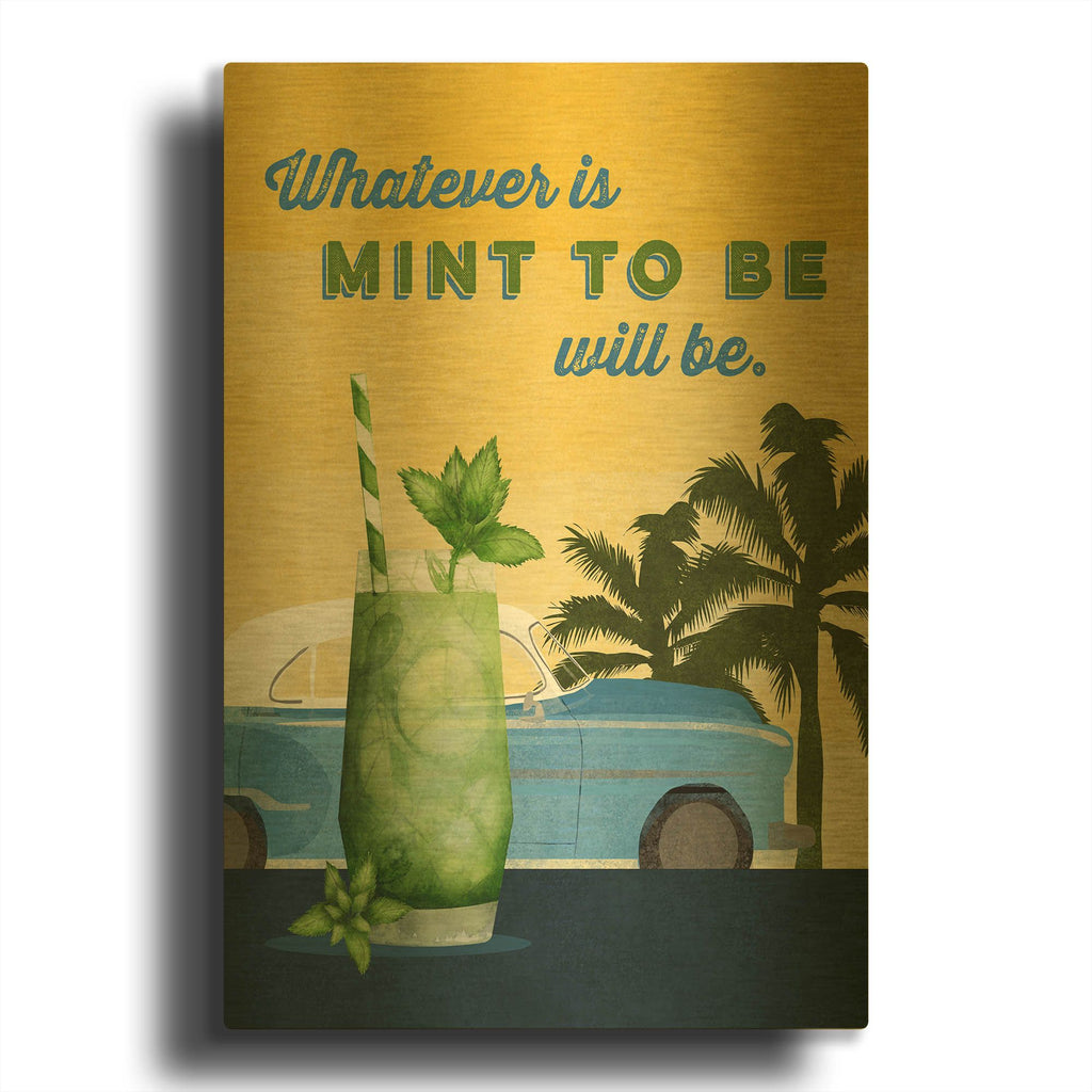 'Tropical Cocktails 2' By Brett Blumenthal Gold Metal Wall Art