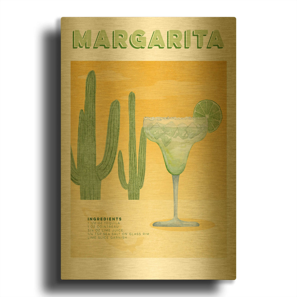 'Tropical Cocktails 4' By Brett Blumenthal Gold Metal Wall Art