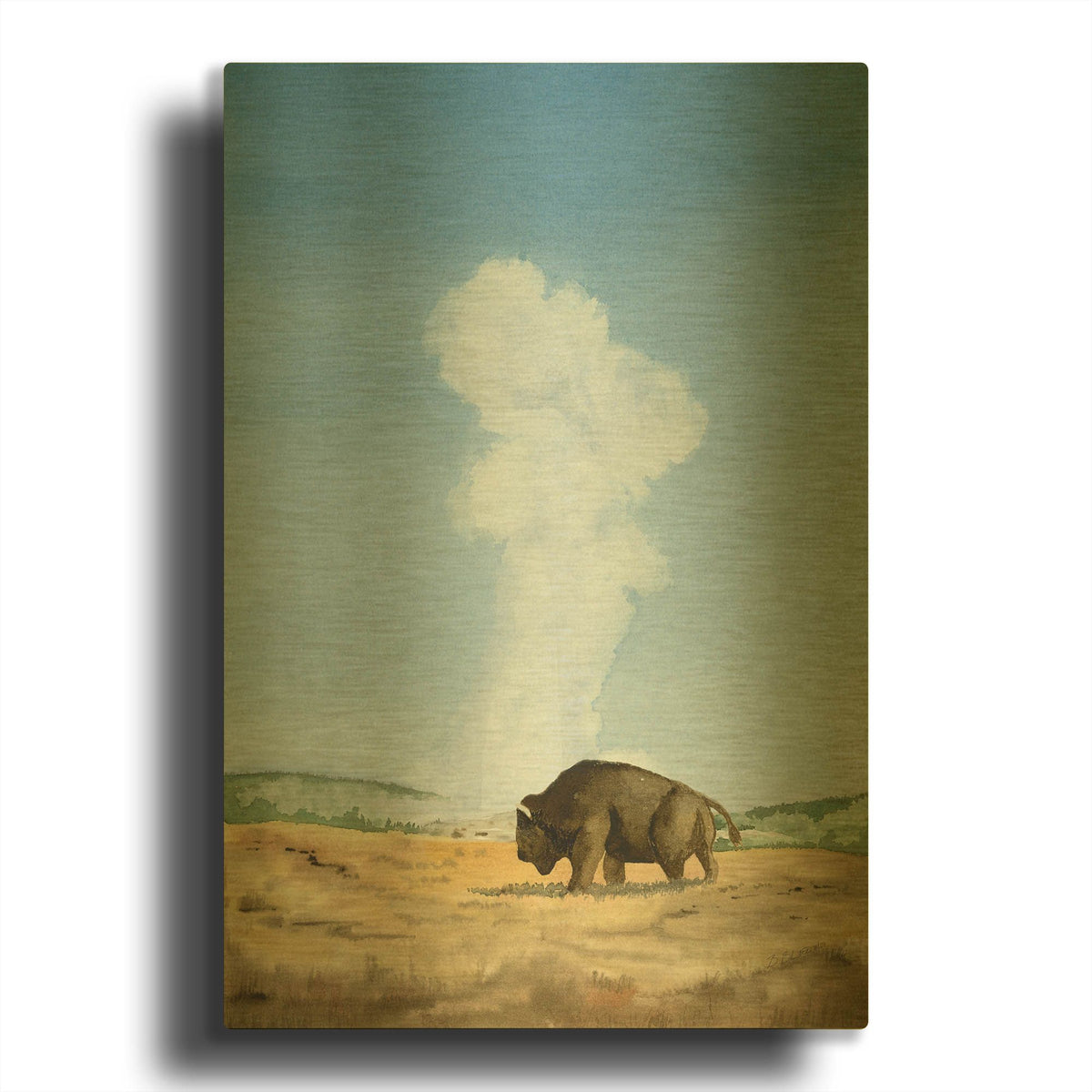 'Yellowstone' By Brett Blumenthal Gold Metal Wall Art
