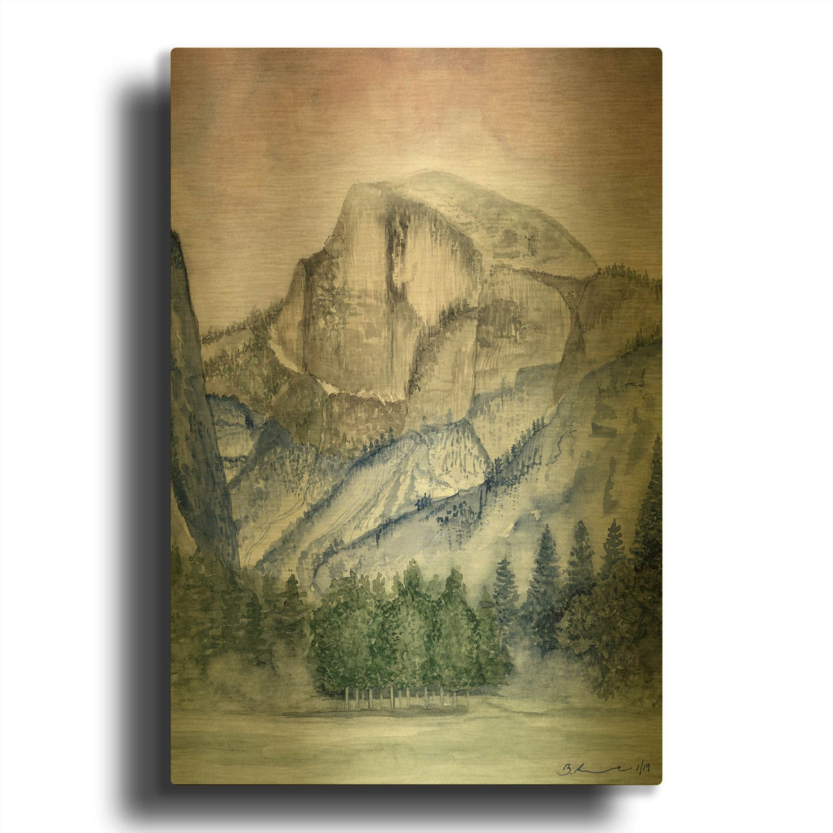 'Yosemite 2' By Brett Blumenthal Gold Metal Wall Art