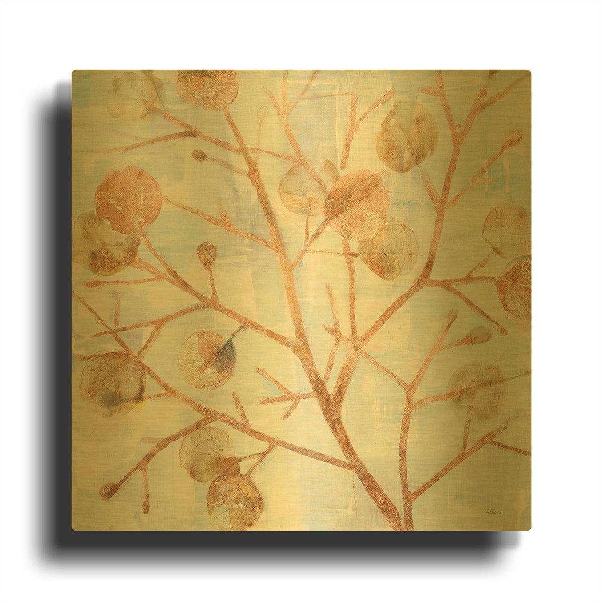'Shimmering 2' By Albena Hristova Gold Metal Wall Art