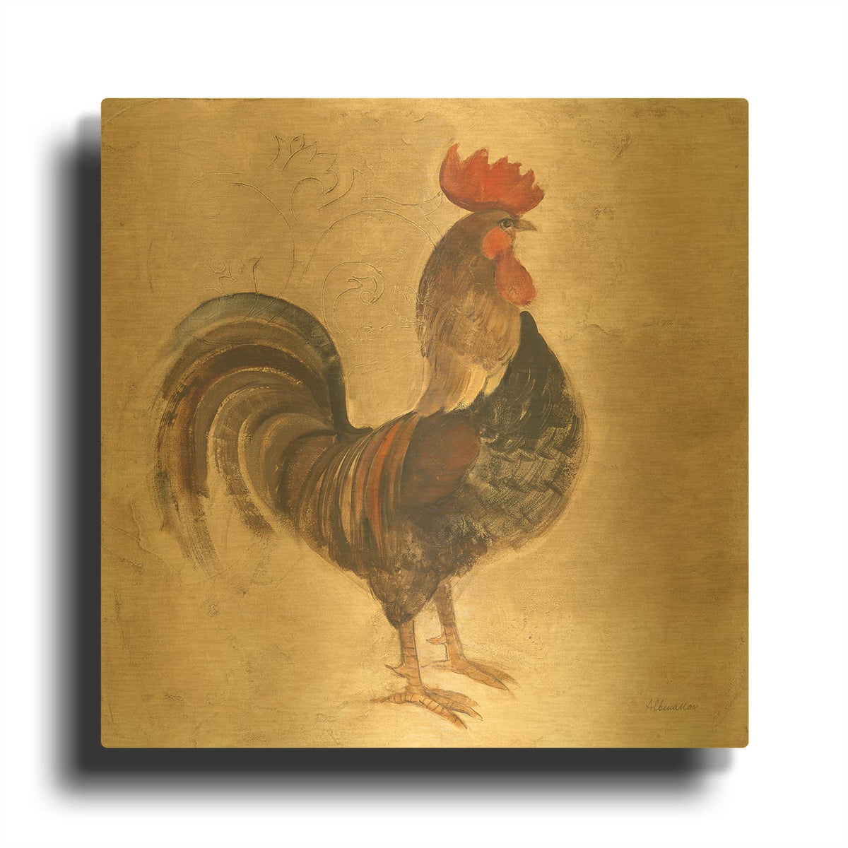 'Farm Friend 3' By Albena Hristova Gold Metal Wall Art