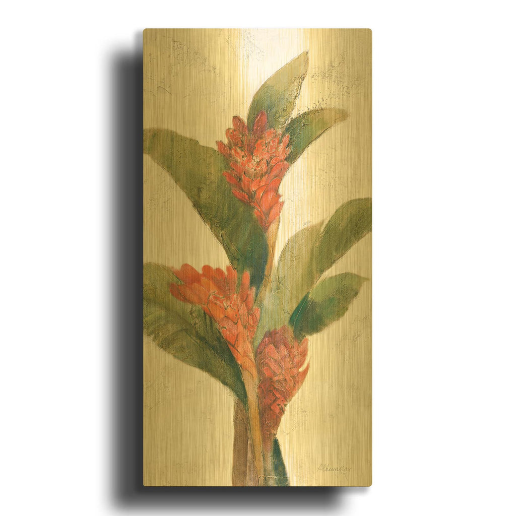 'Ginger Blossom On White' By Albena Hristova Gold Metal Wall Art