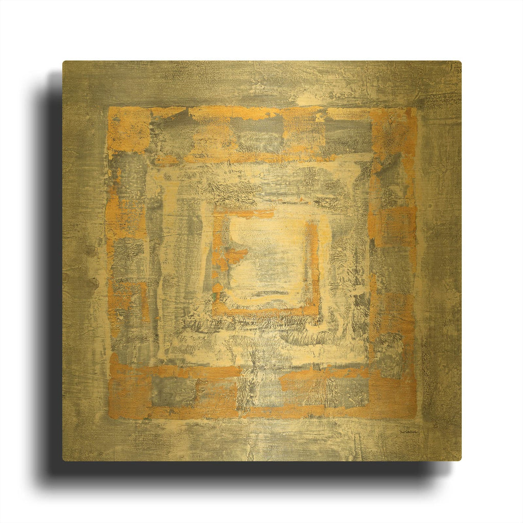 'Gold Tapestry 2 Gold And White' By Albena Hristova Gold Metal Wall Art