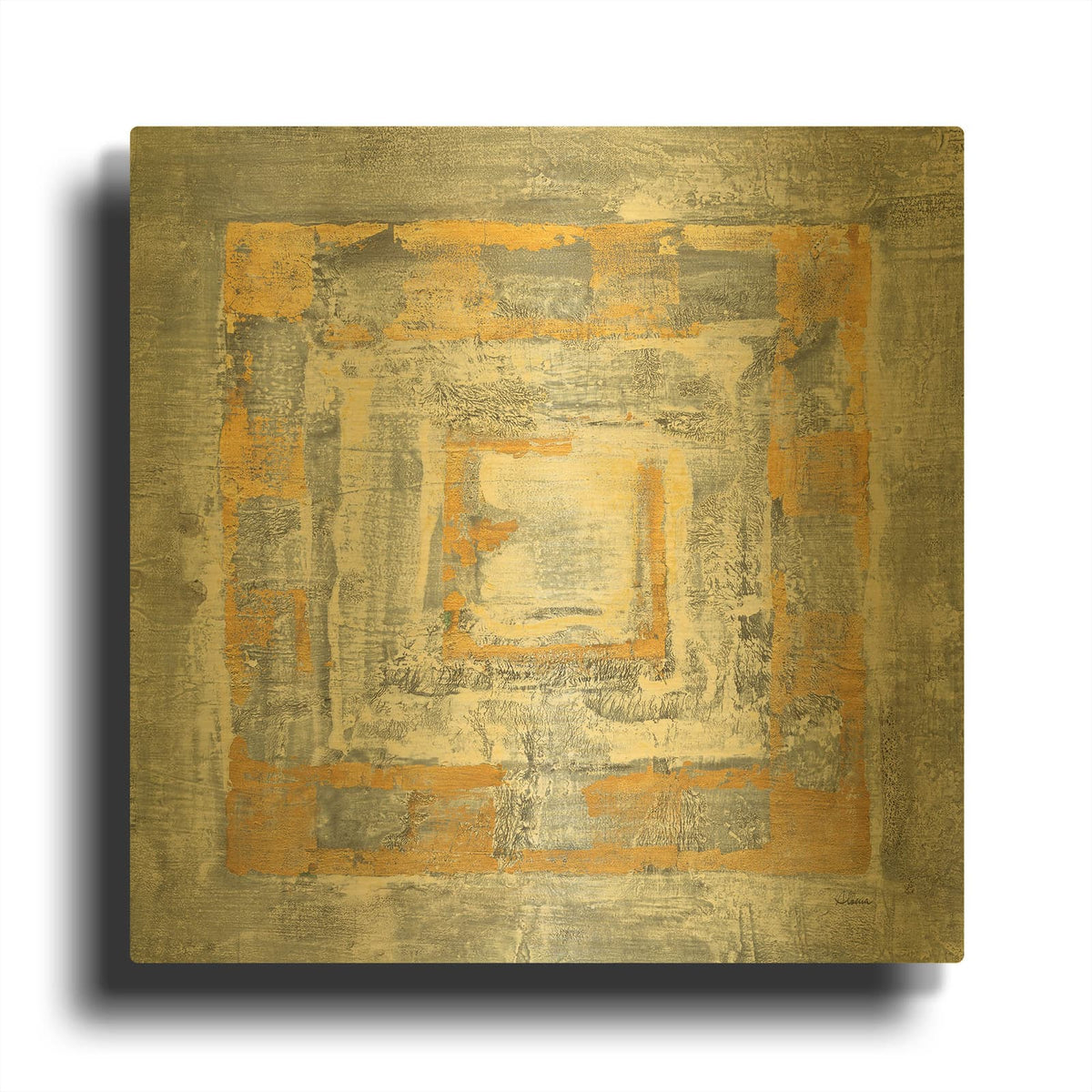 'Gold Tapestry 2 Gold And White' By Albena Hristova Gold Metal Wall Art