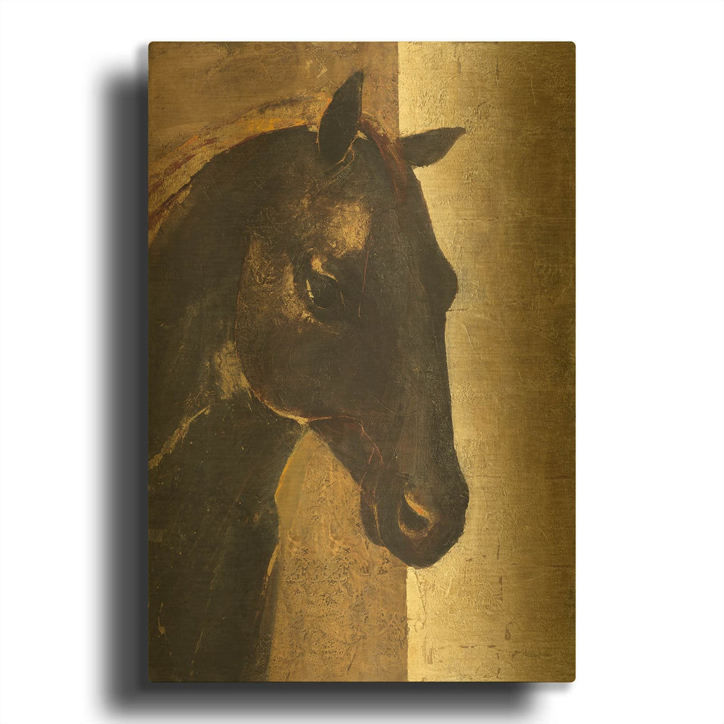 'Trojan Horse I Gold' By Albena Hristova Gold Metal Wall Art