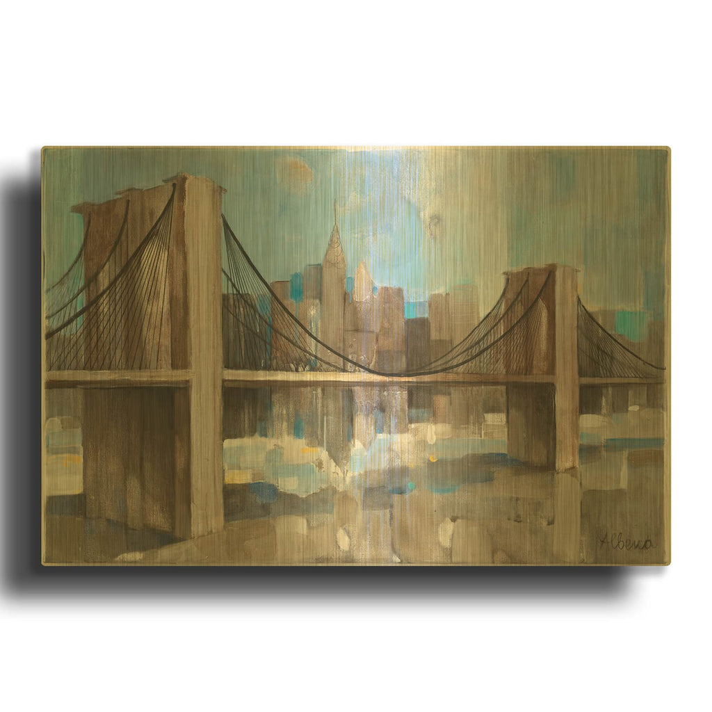 'Spanning The East River' By Albena Hristova Gold Metal Wall Art