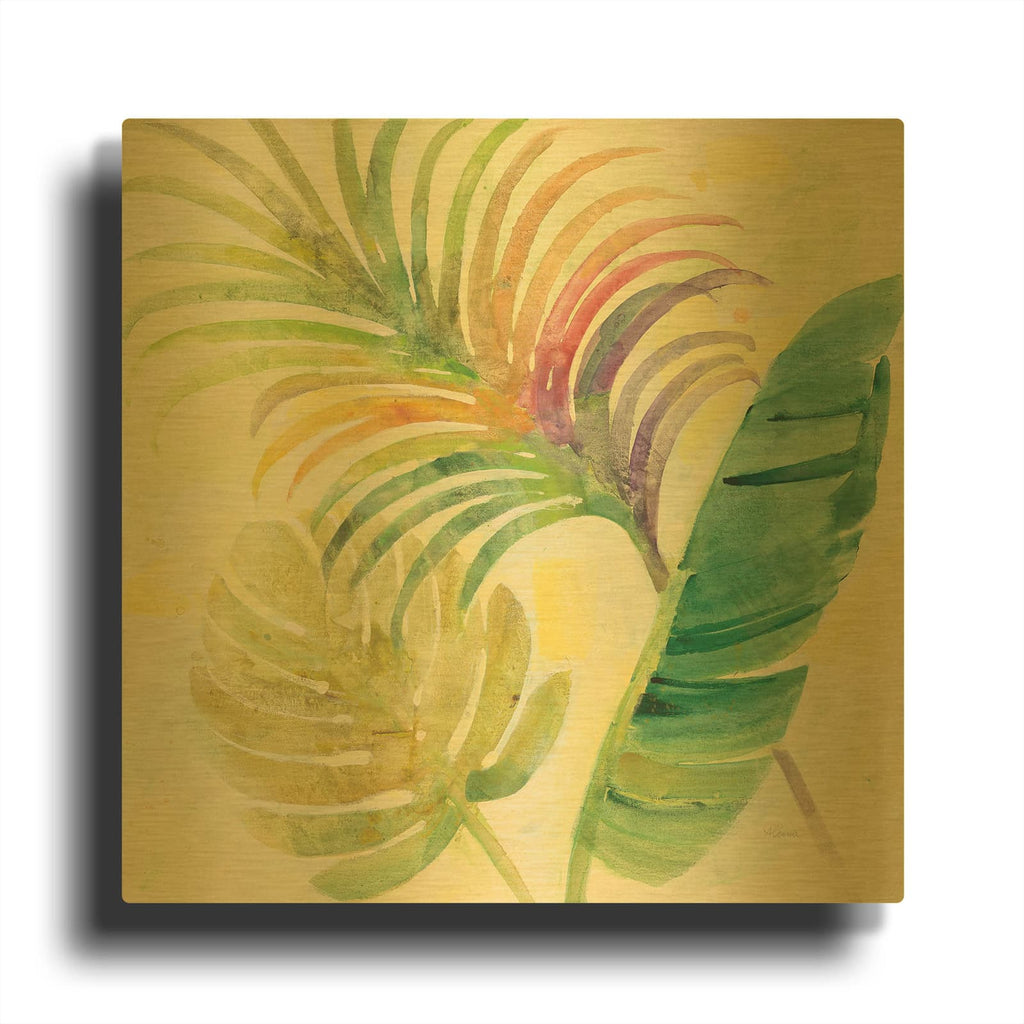 'Tropical Delight 2' By Albena Hristova Gold Metal Wall Art