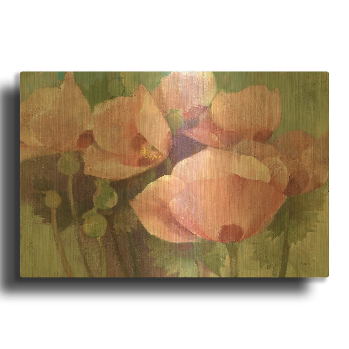 'Just Poppies' By Albena Hristova Gold Metal Wall Art