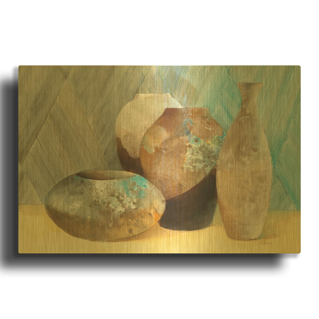 'Raku Study 3' By Albena Hristova Gold Metal Wall Art
