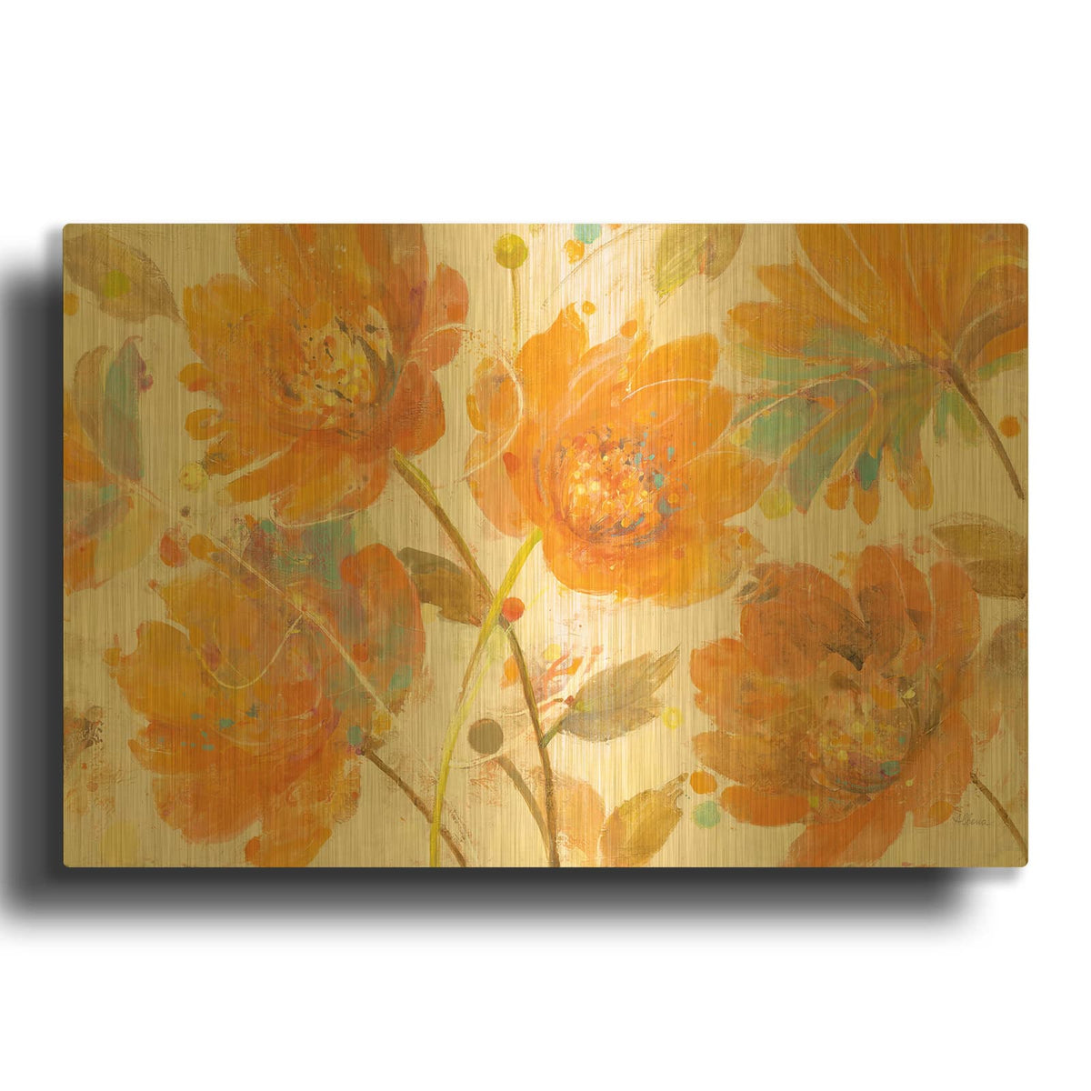 'Samba On White' By Albena Hristova Gold Metal Wall Art
