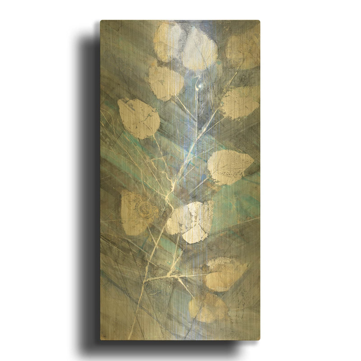 'Silver Leaves 2' By Albena Hristova Gold Metal Wall Art