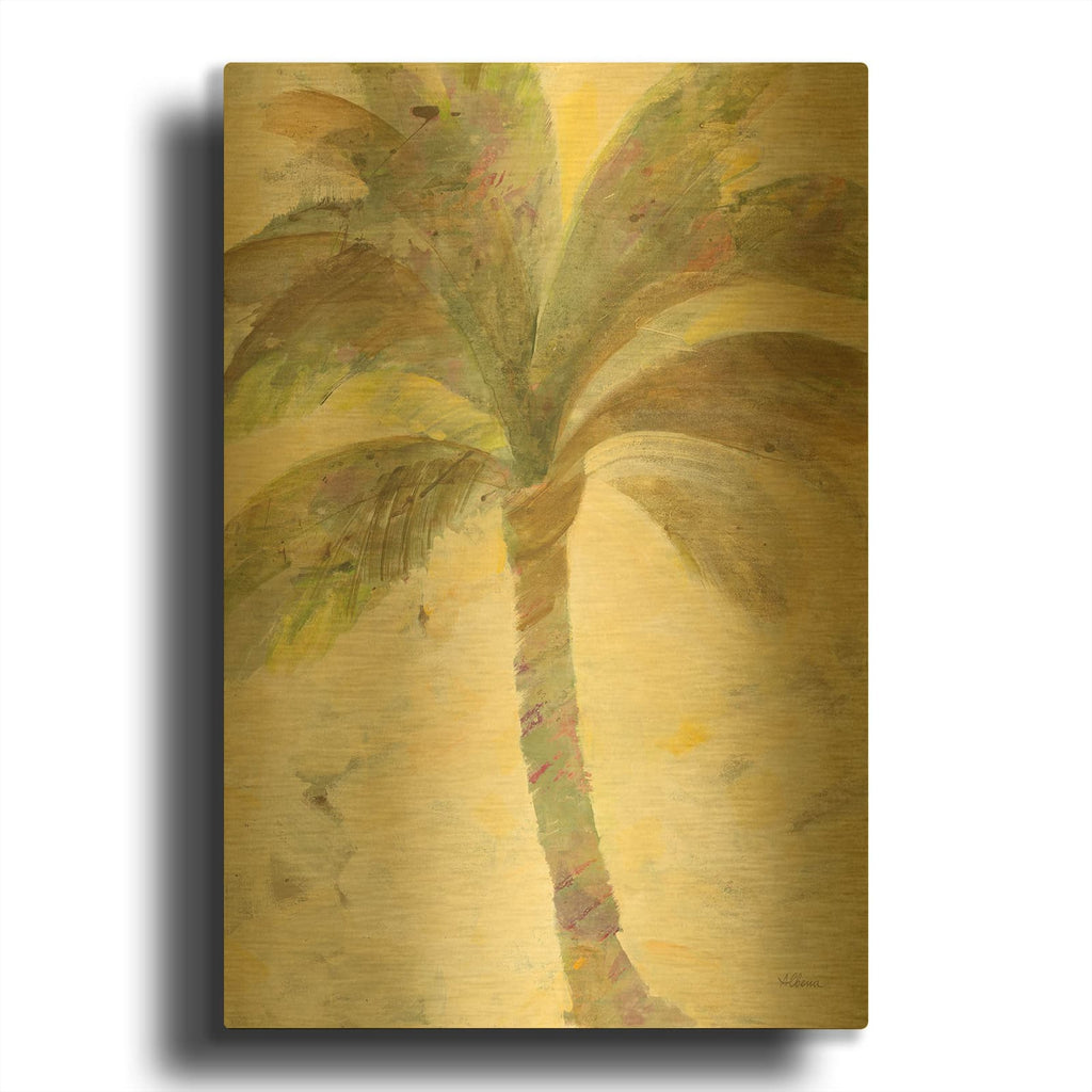 'Under The Palm' By Albena Hristova Gold Metal Wall Art