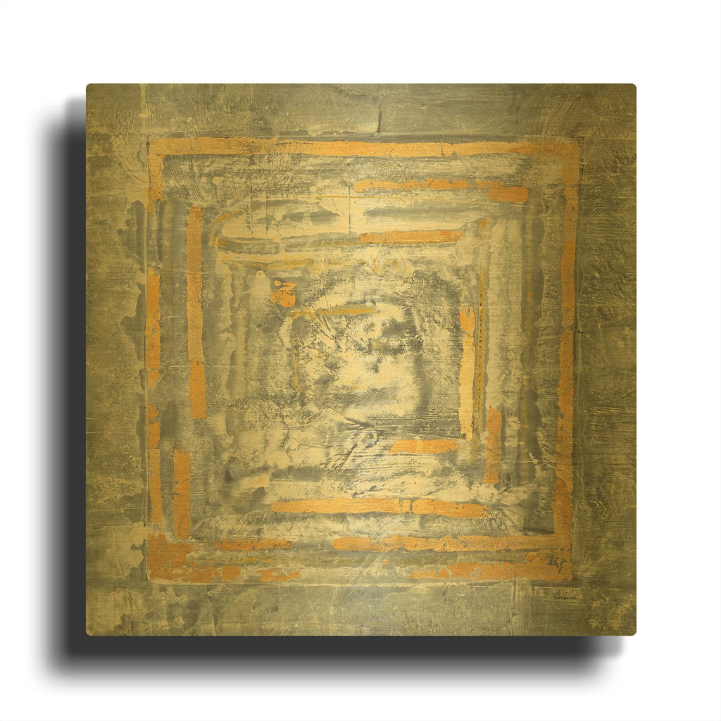 'Gold Tapestry I Gold And White' By Albena Hristova Gold Metal Wall Art