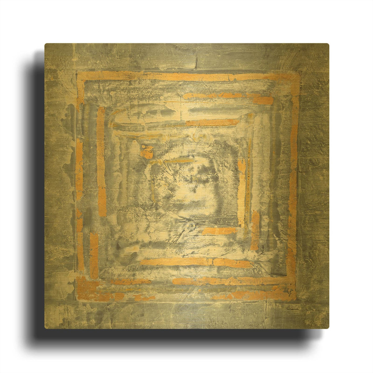 'Gold Tapestry I Gold And White' By Albena Hristova Gold Metal Wall Art