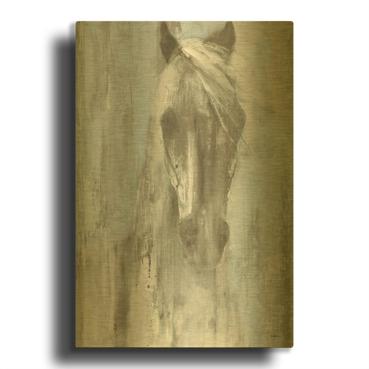 'Shadow Light V2' By Albena Hristova Gold Metal Wall Art