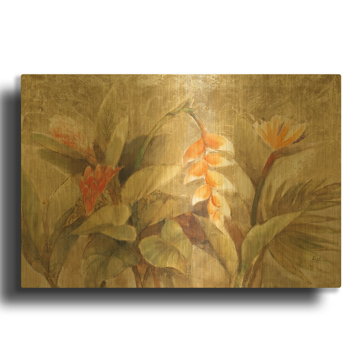 'Gilded Tropics' By Albena Hristova Gold Metal Wall Art