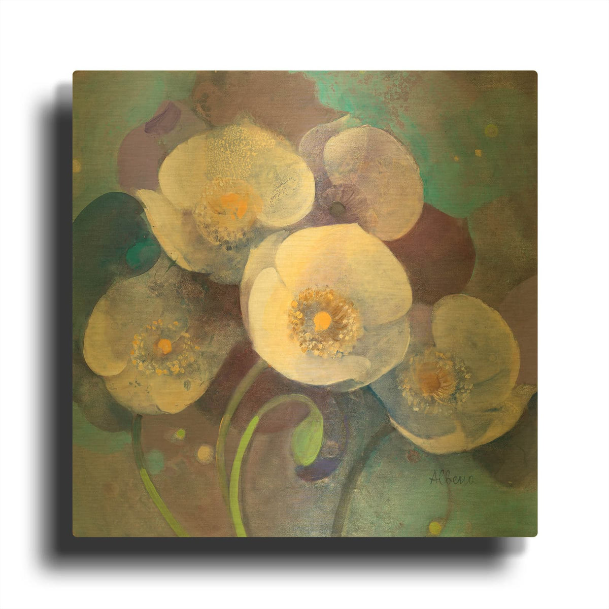 'Papaver 1' By Albena Hristova Gold Metal Wall Art